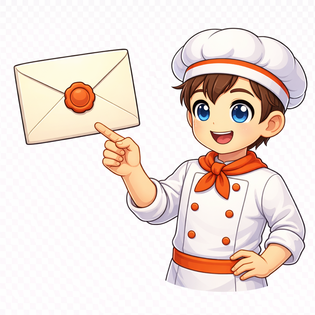 Faz pointing at envelope