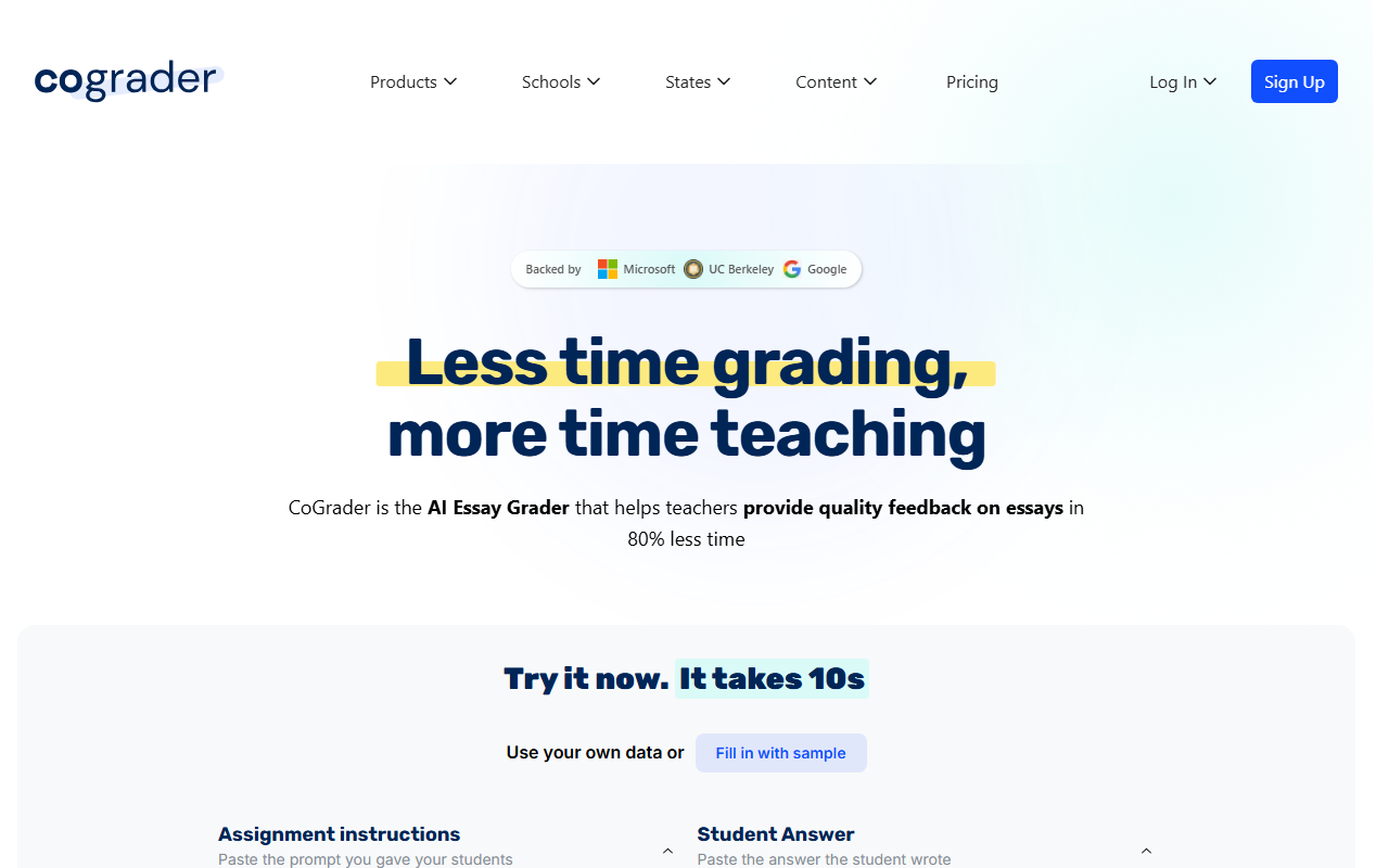 CoGrader AI grading interface