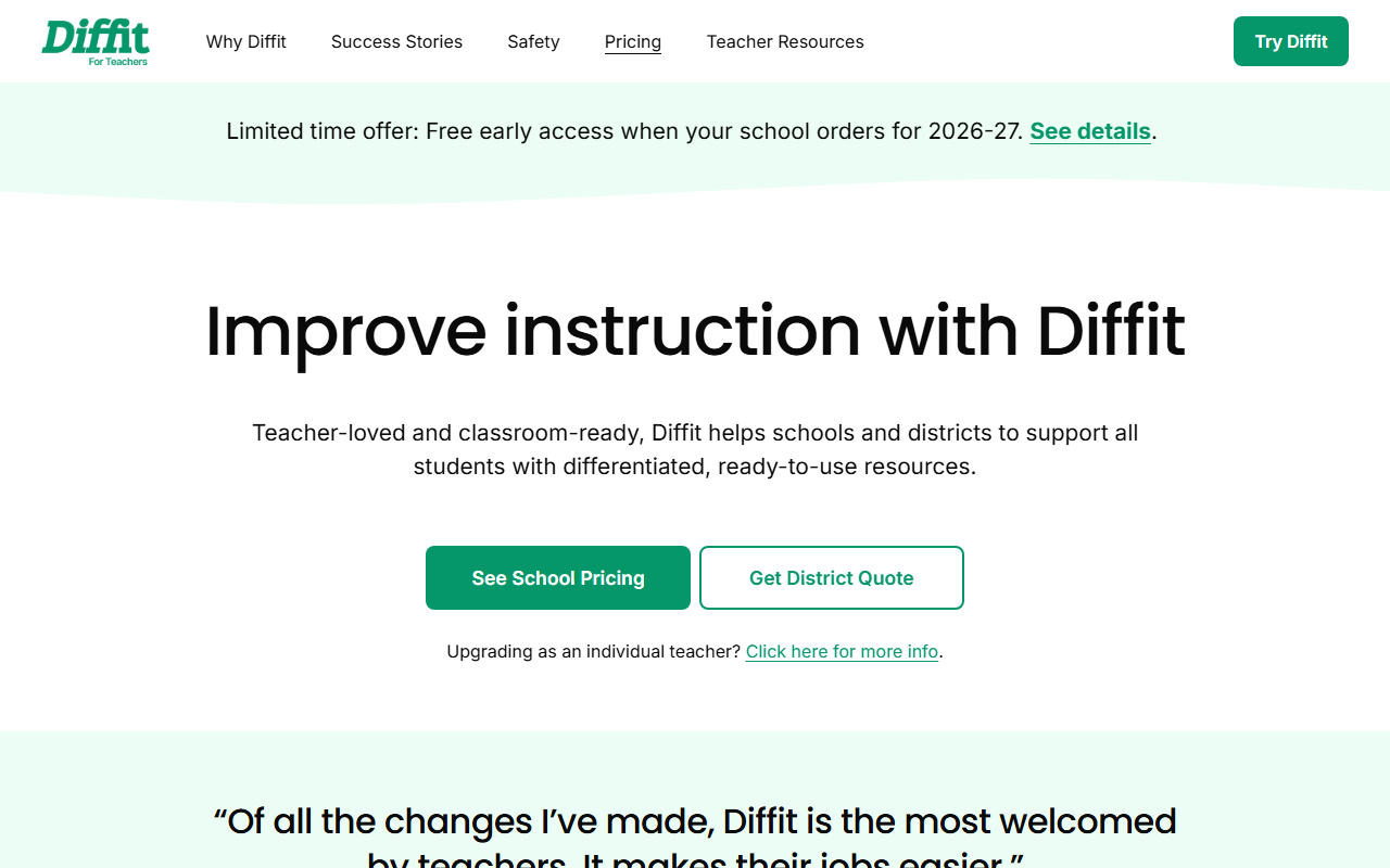 Diffit AI pricing plans