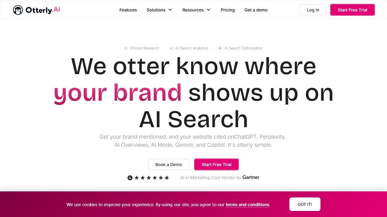 Otterly AI homepage screenshot 2026