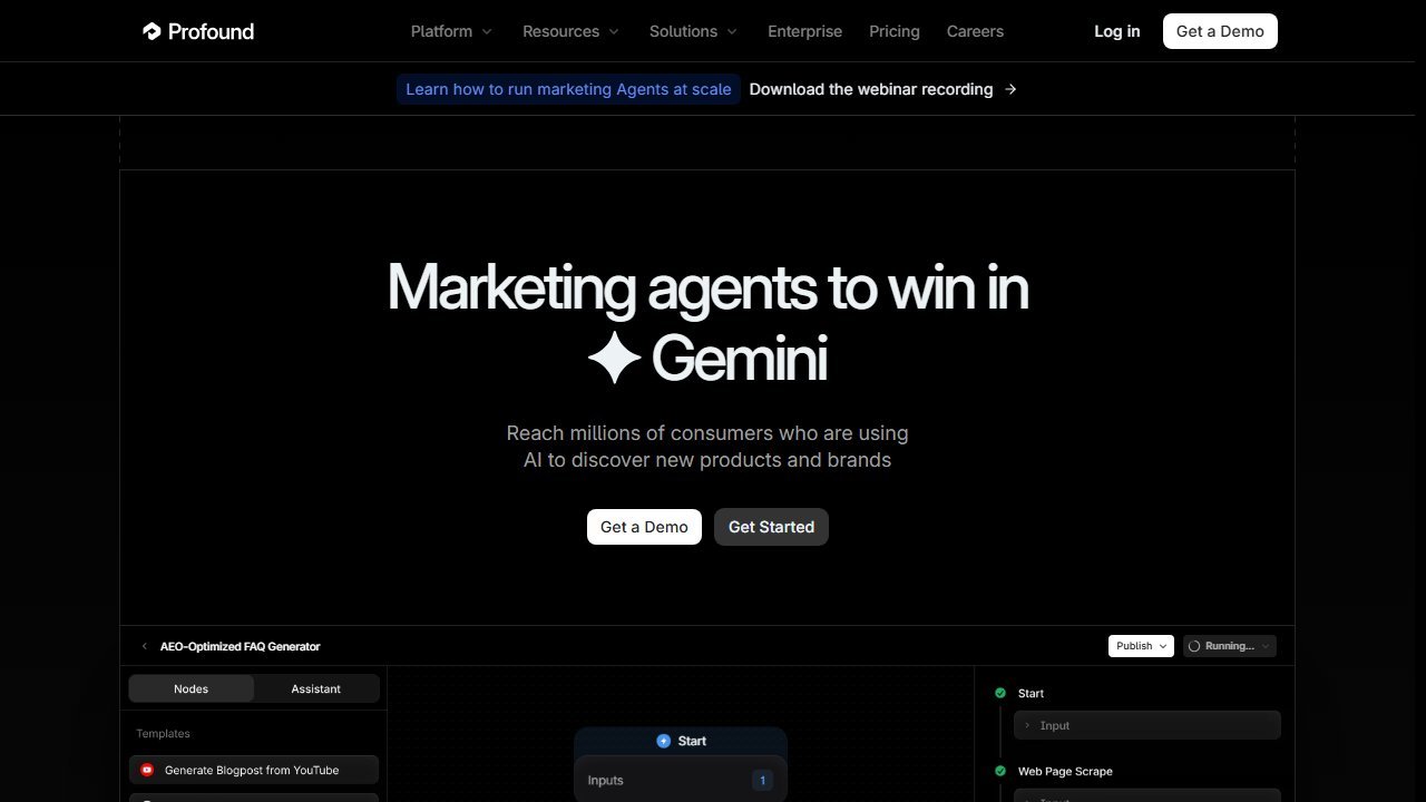 Profound homepage screenshot 2026
