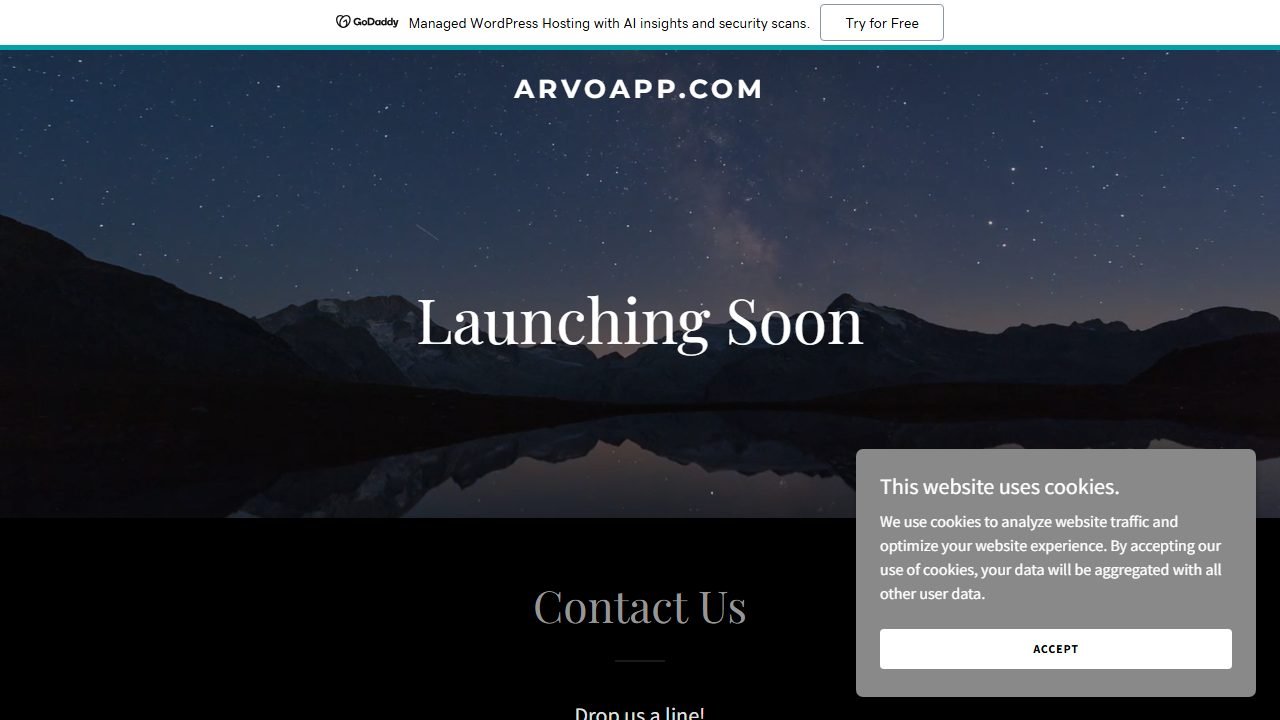 Arvo homepage and interface