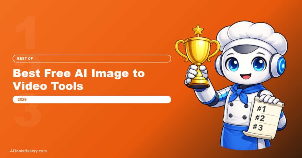 Best Free AI Image to Video Tools 2026 hero by AIToolsBakery, 7 tools tested with credit math