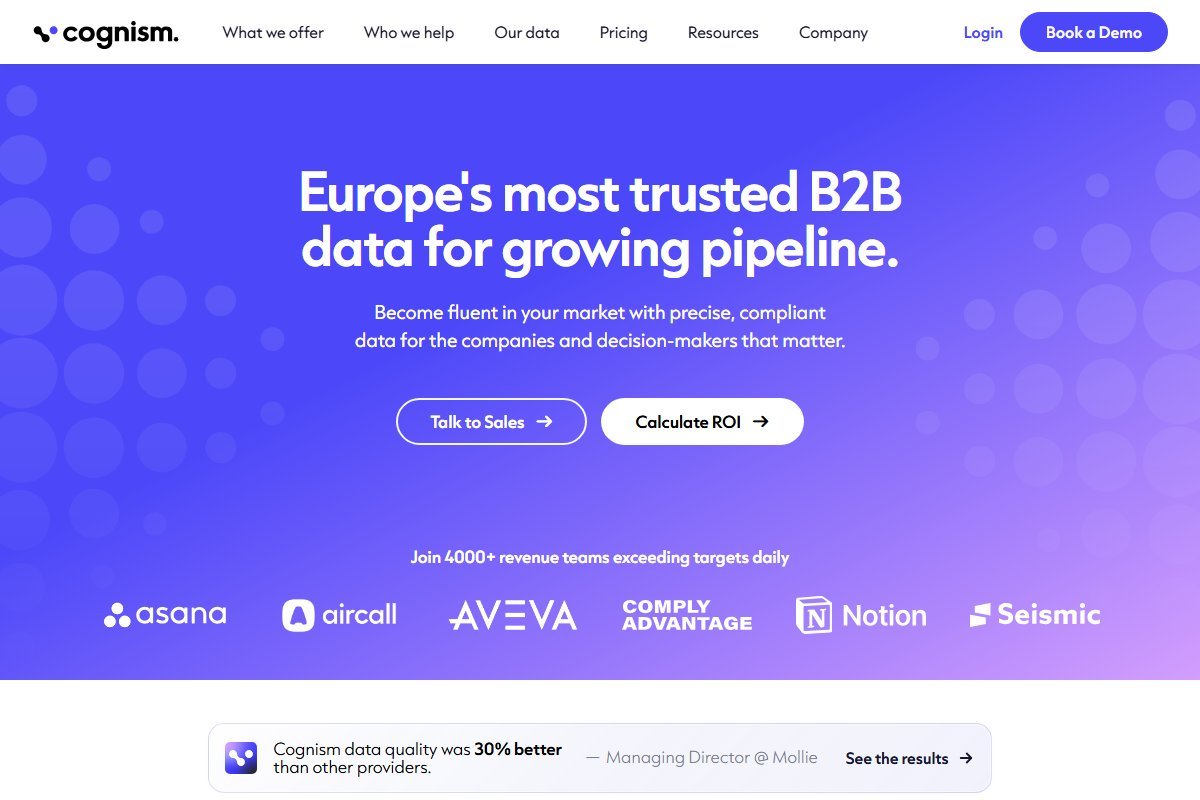 Cognism homepage screenshot