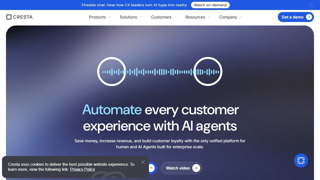 Cresta homepage in 2026