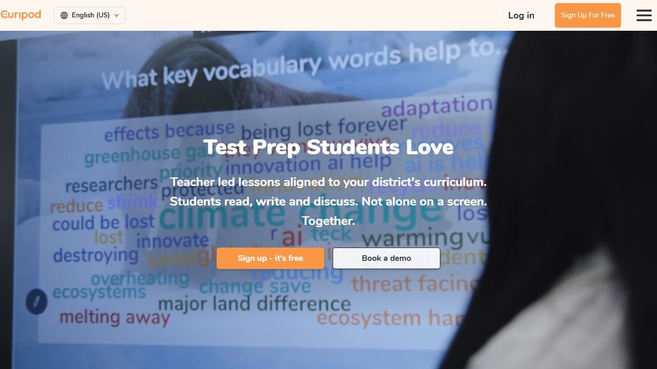 Curipod homepage in 2026