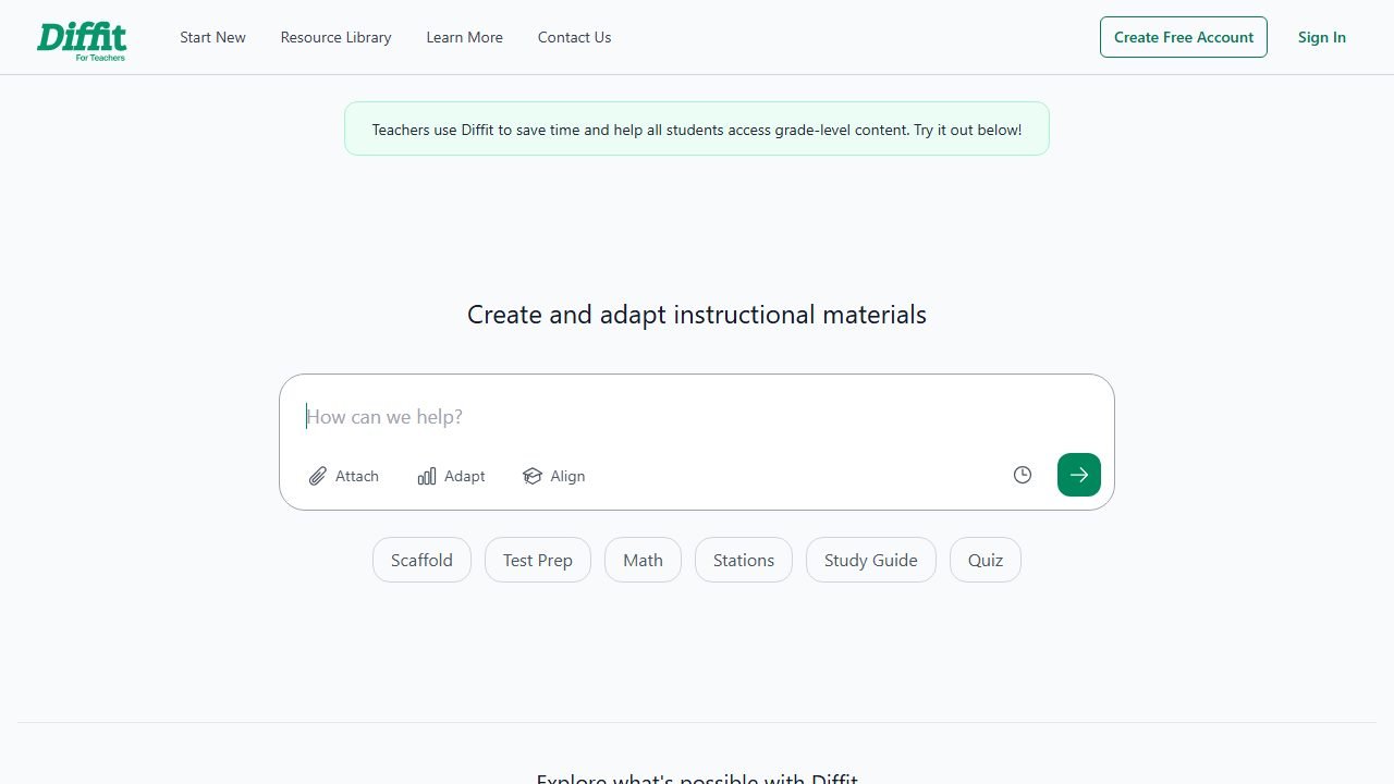 Diffit homepage and interface
