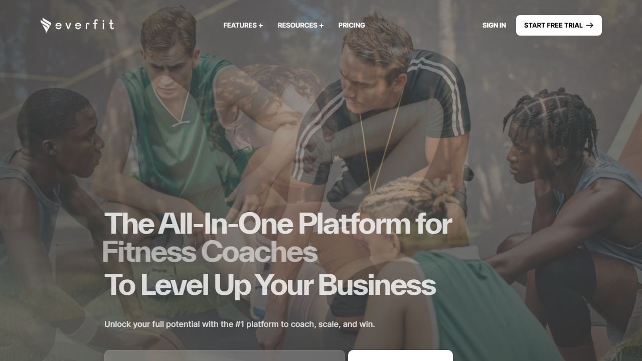 Everfit homepage in 2026
