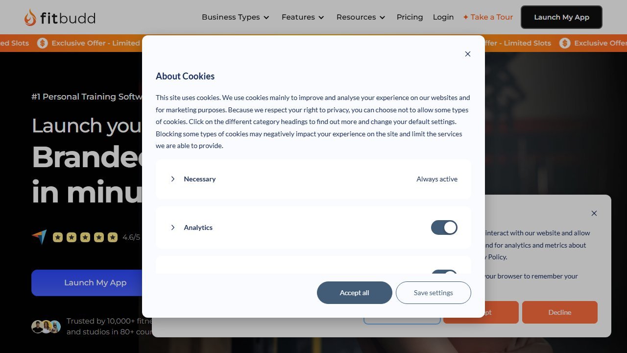 FitBudd homepage and interface (2026)