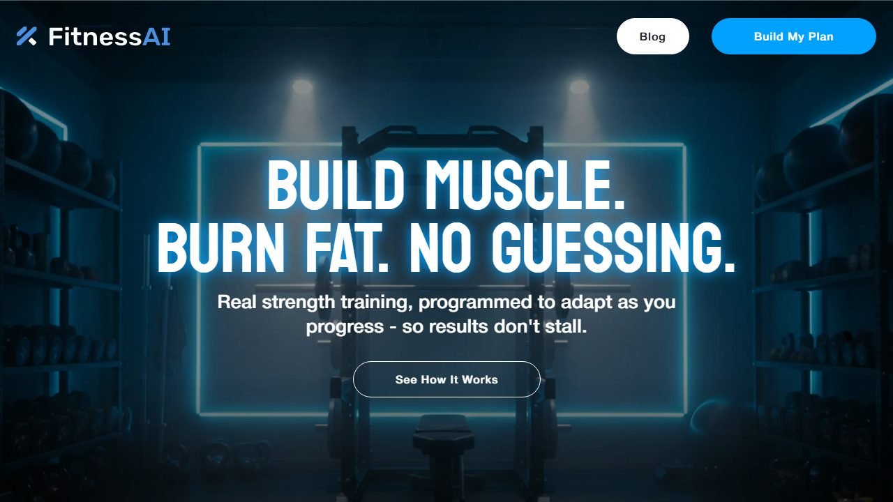 FitnessAI homepage and interface