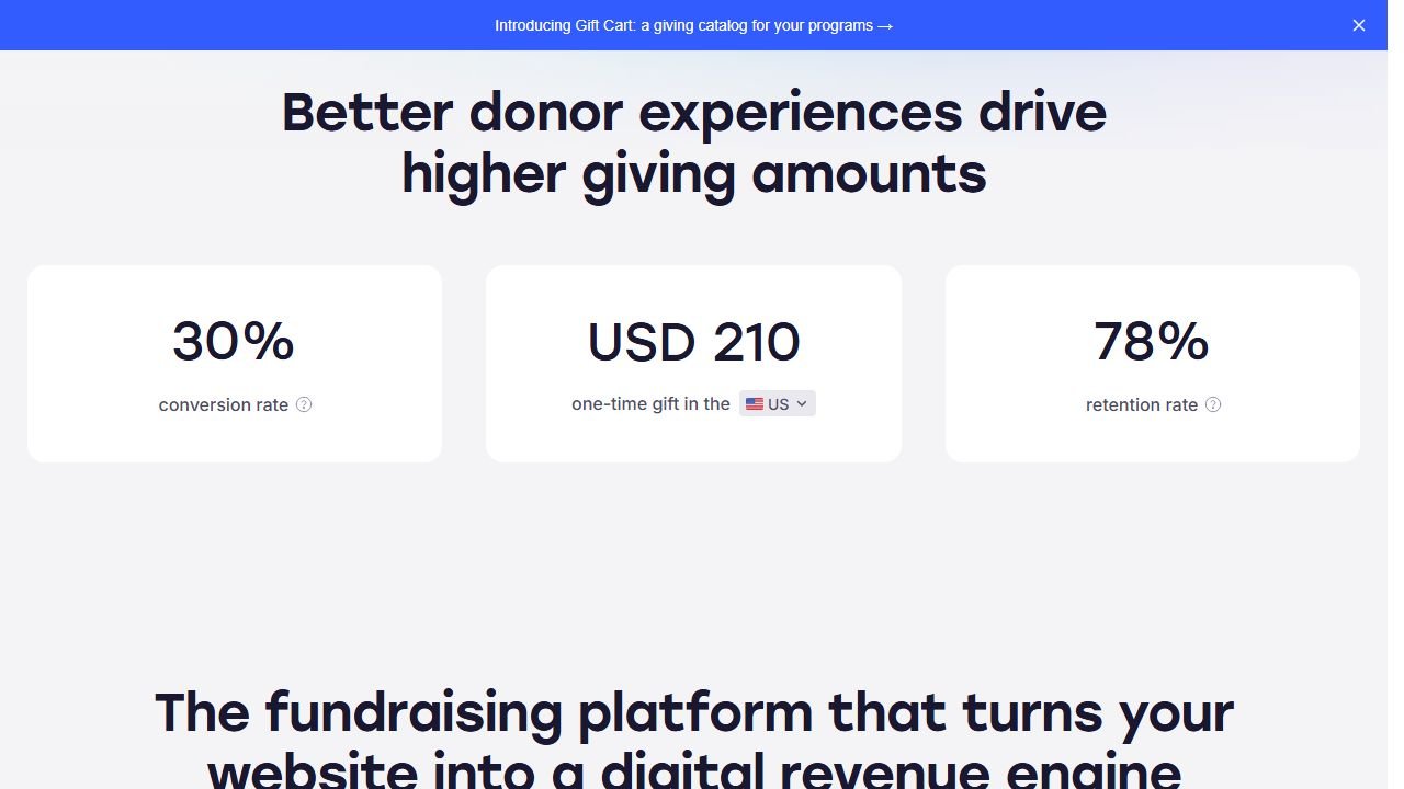 Fundraise Up features in 2026
