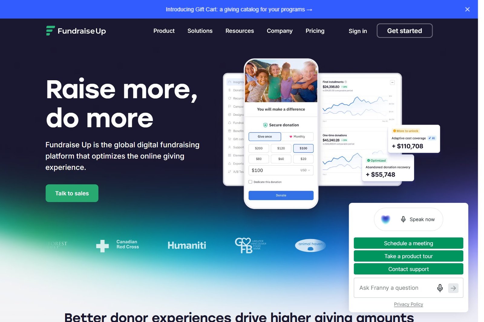 fundraiseup homepage