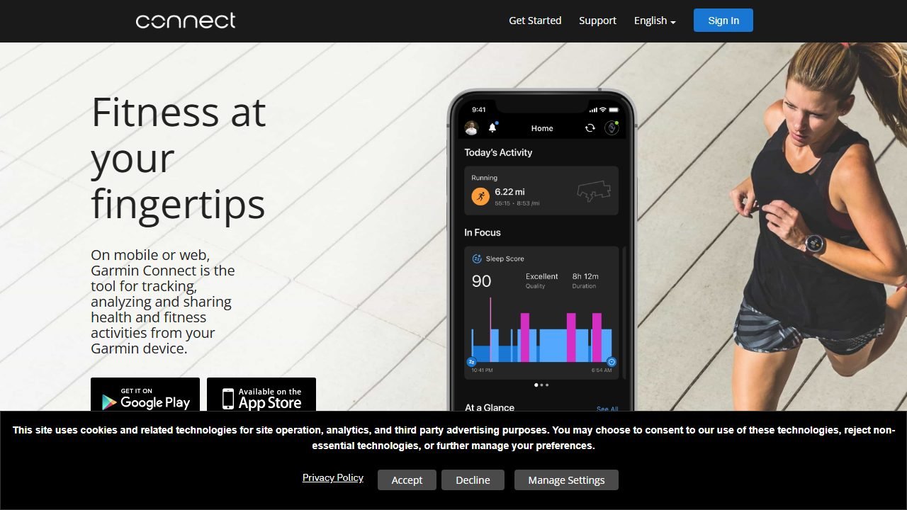 Garmin Coach homepage and interface
