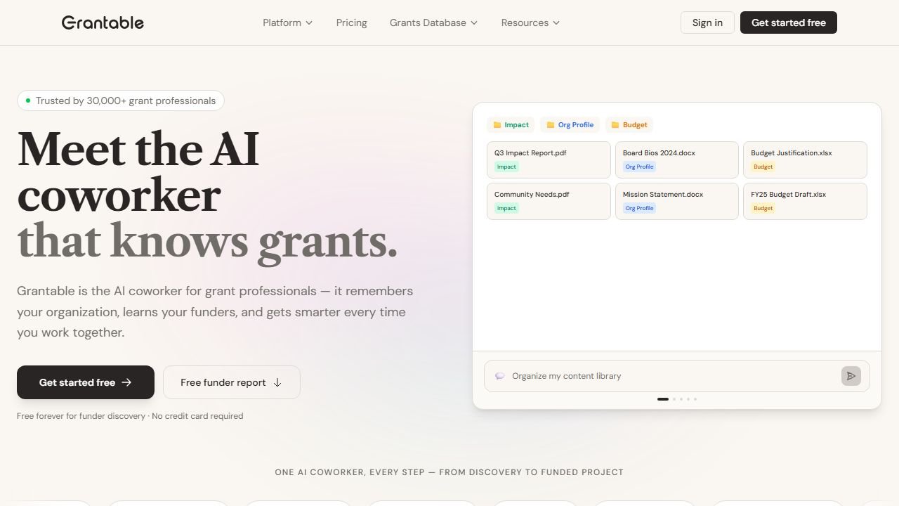Grantable homepage in 2026