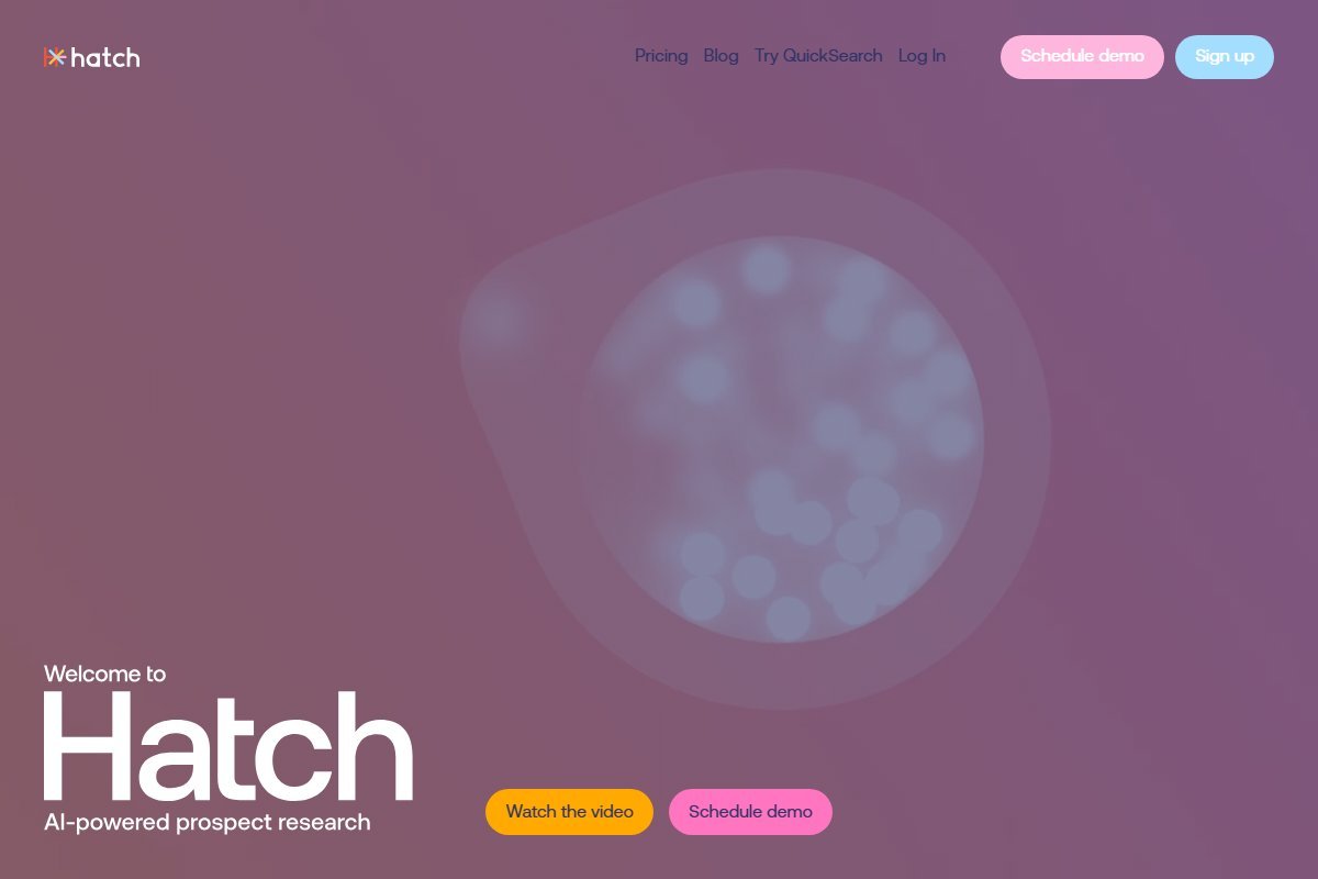 Hatch homepage screenshot