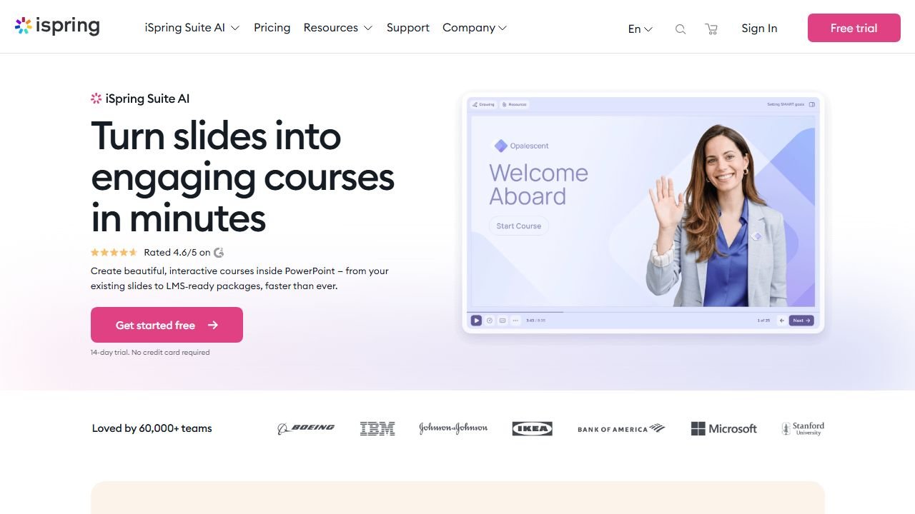 iSpring Suite homepage in 2026