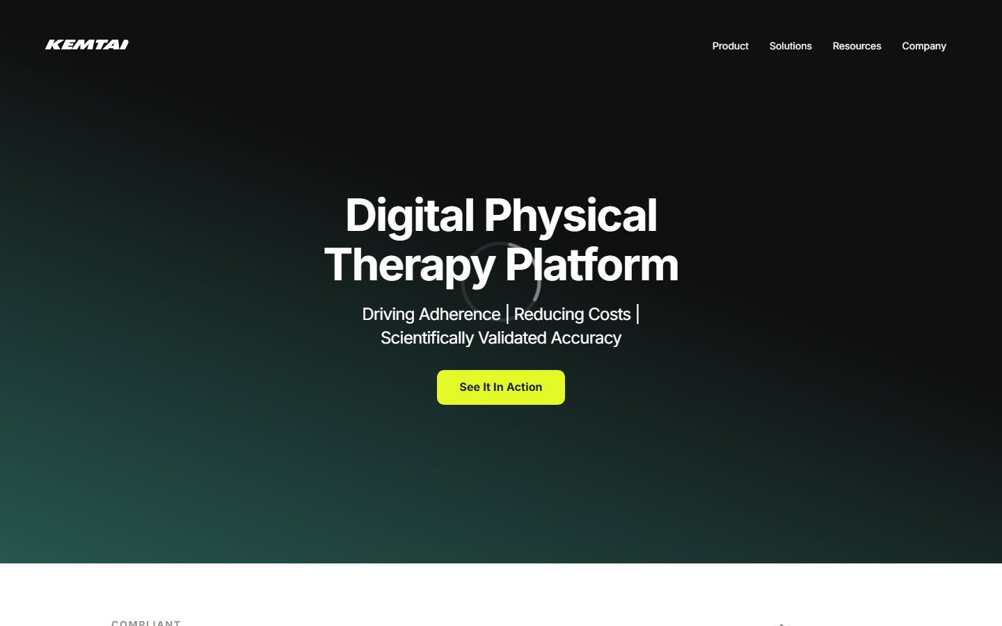Kemtai homepage screenshot - ai pose correction apps for home workouts