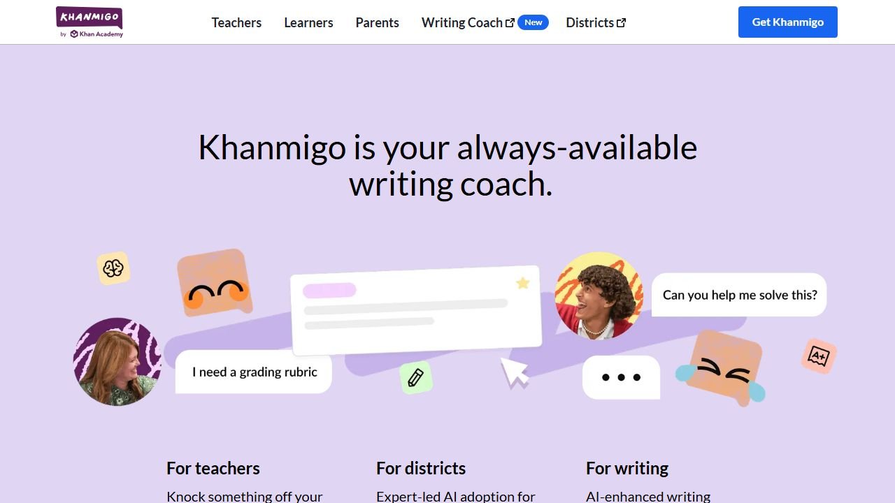Khanmigo homepage in 2026