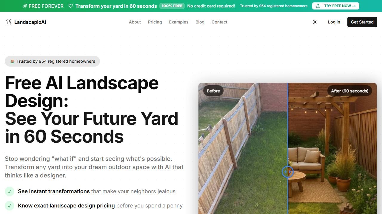 Landscapioai homepage in 2026