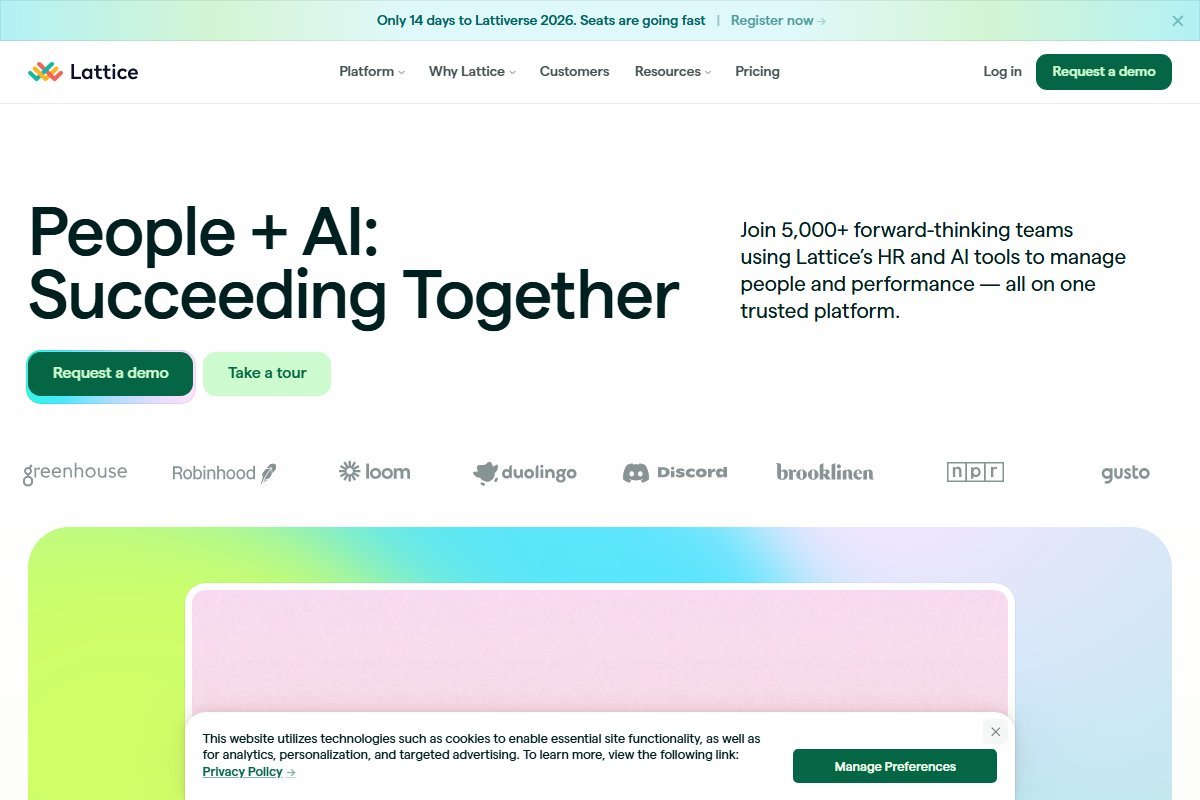 Lattice homepage screenshot
