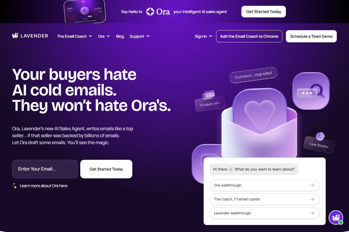Lavender homepage screenshot