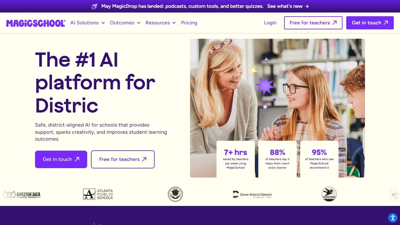 MagicSchool AI homepage and interface
