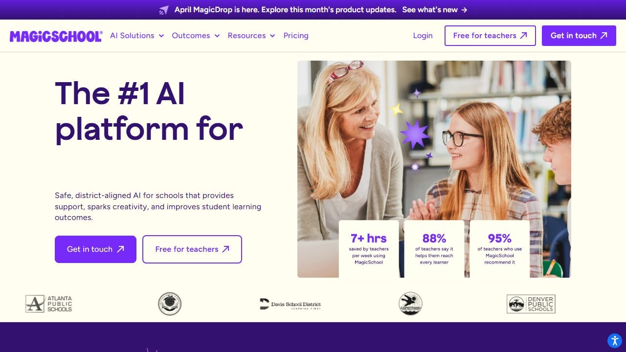MagicSchool AI homepage in 2026