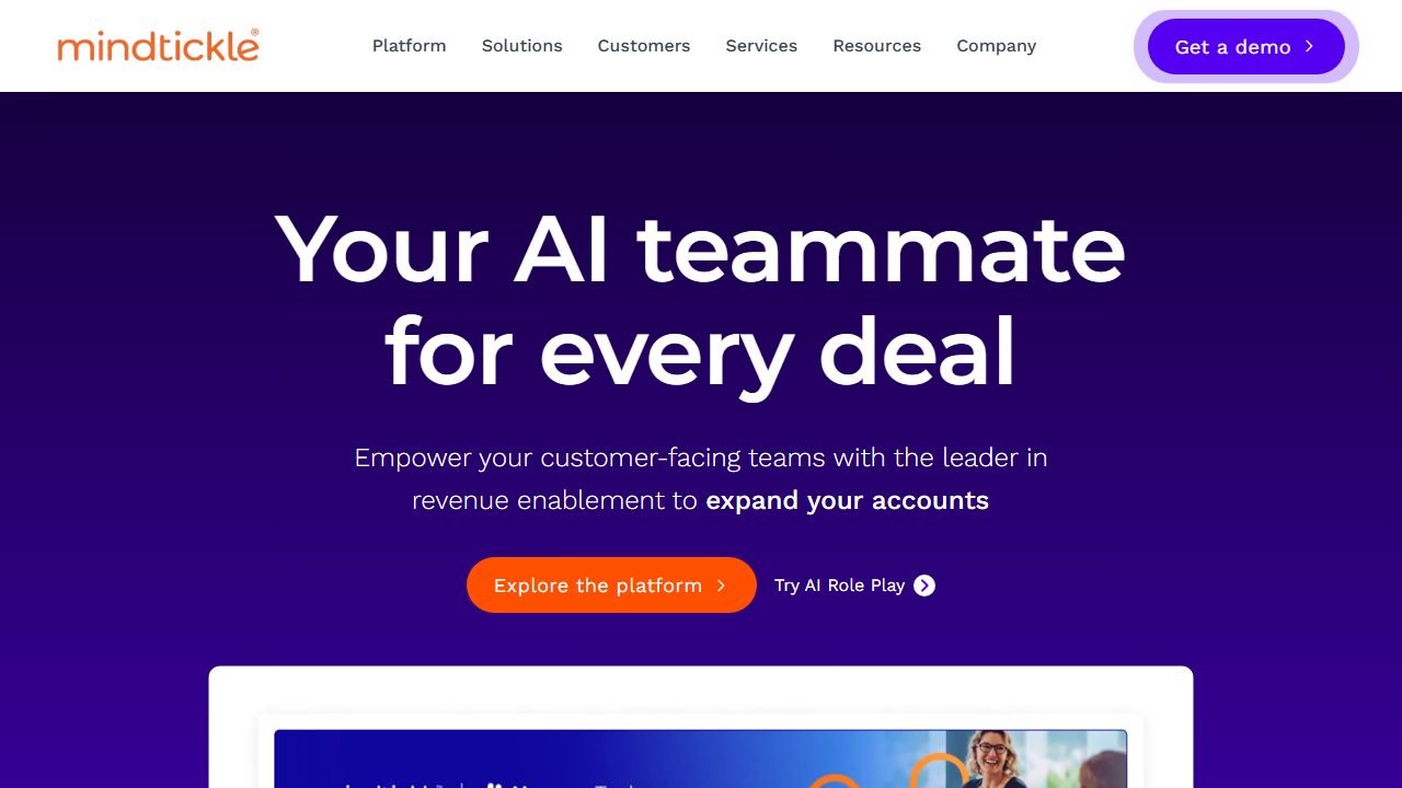 Mindtickle homepage in 2026
