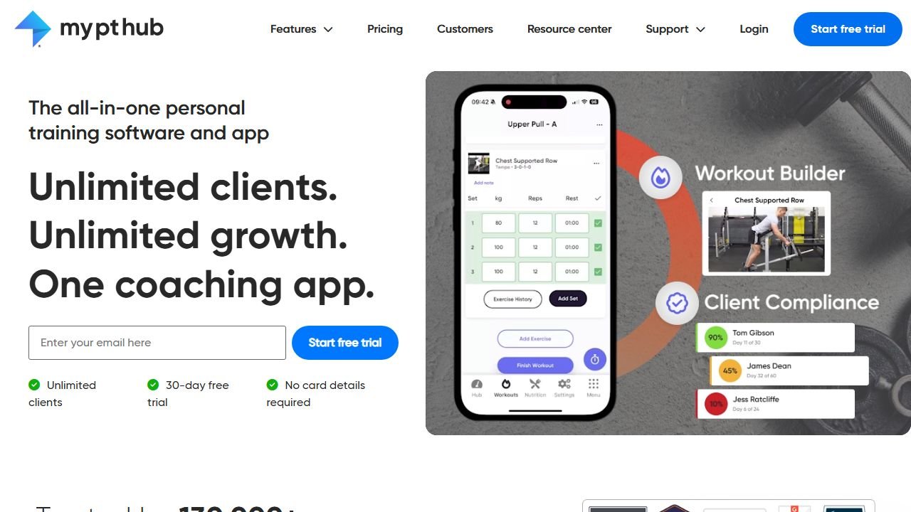 My PT Hub homepage in 2026