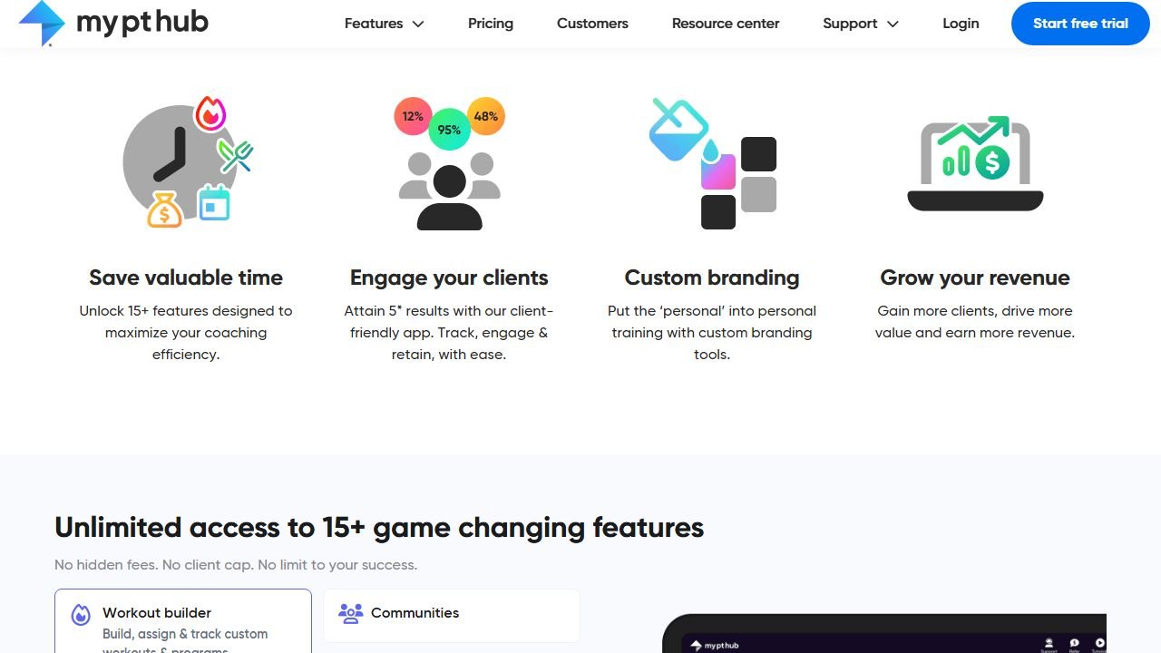 My PT Hub homepage screenshot - how to use ai for personal training business