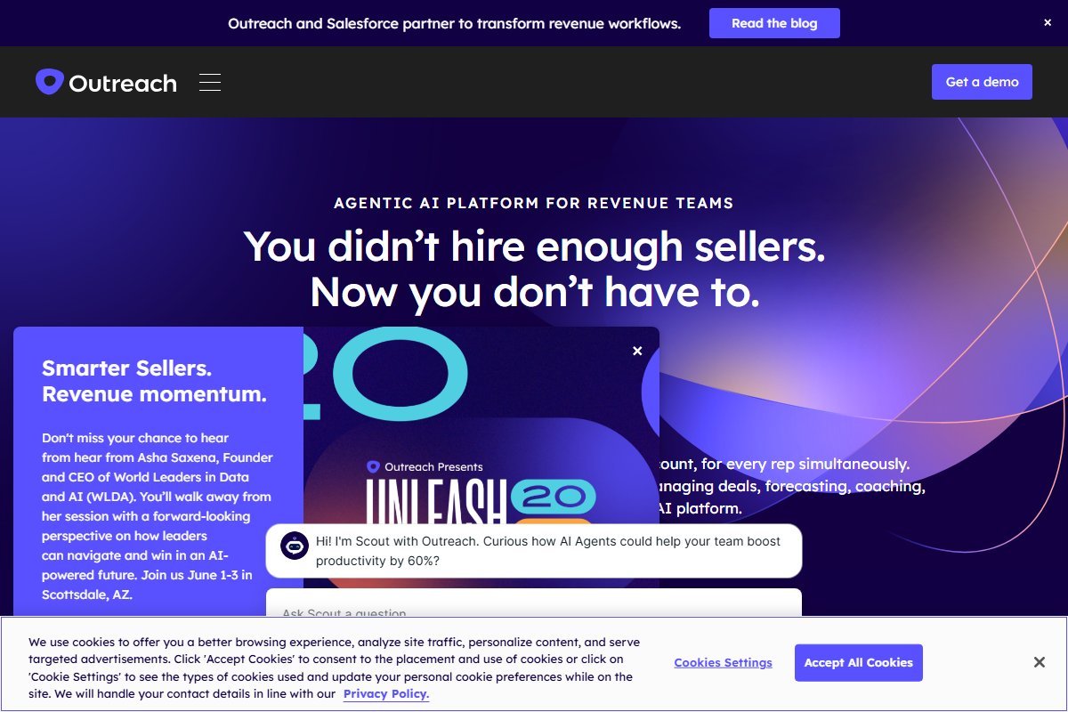 Outreach homepage screenshot