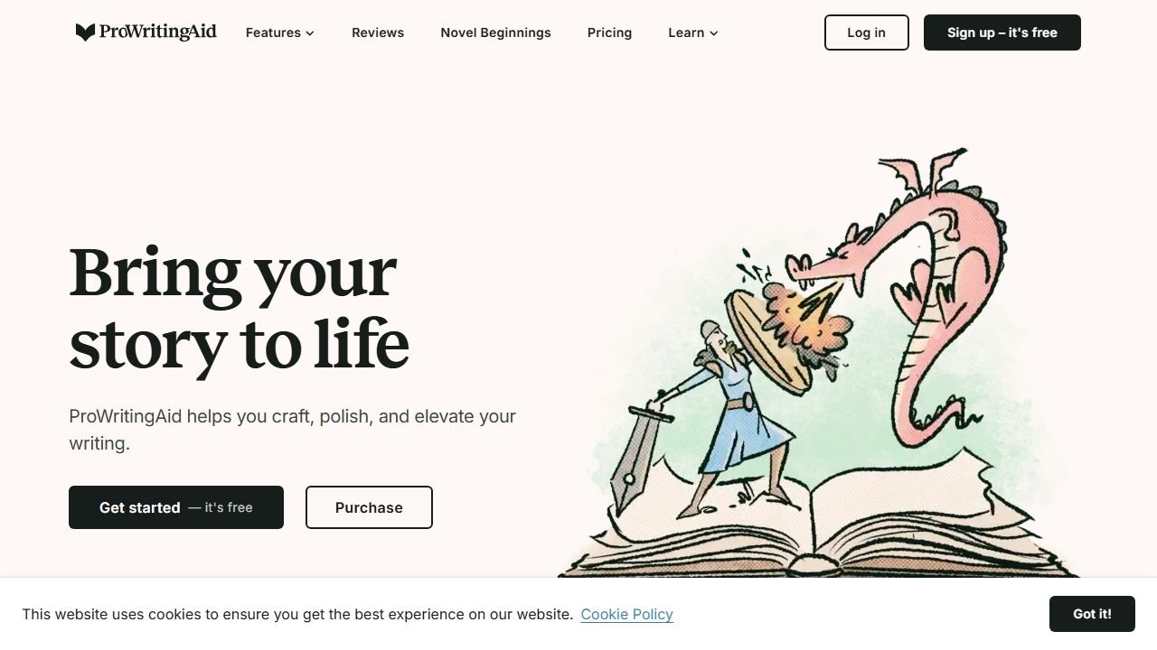 ProWritingAid homepage in 2026