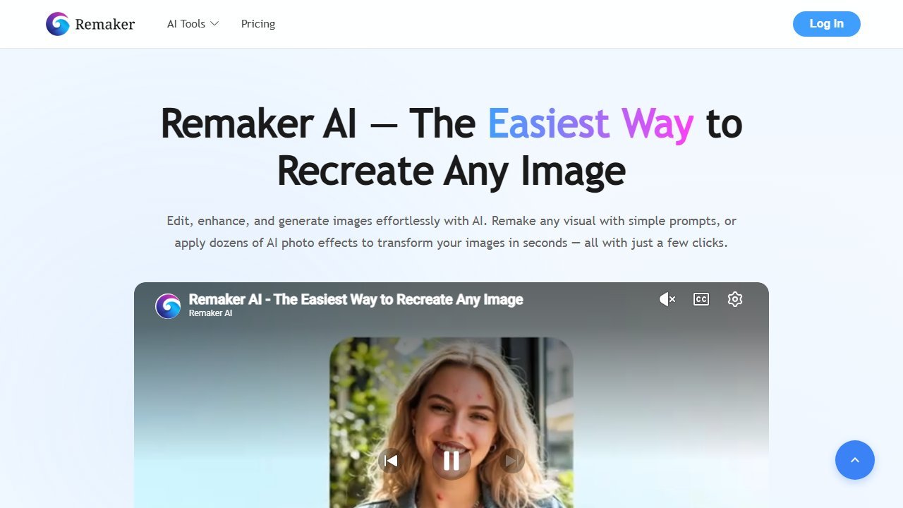 Remaker free AI face swap tool homepage, no signup required for photo and GIF swaps