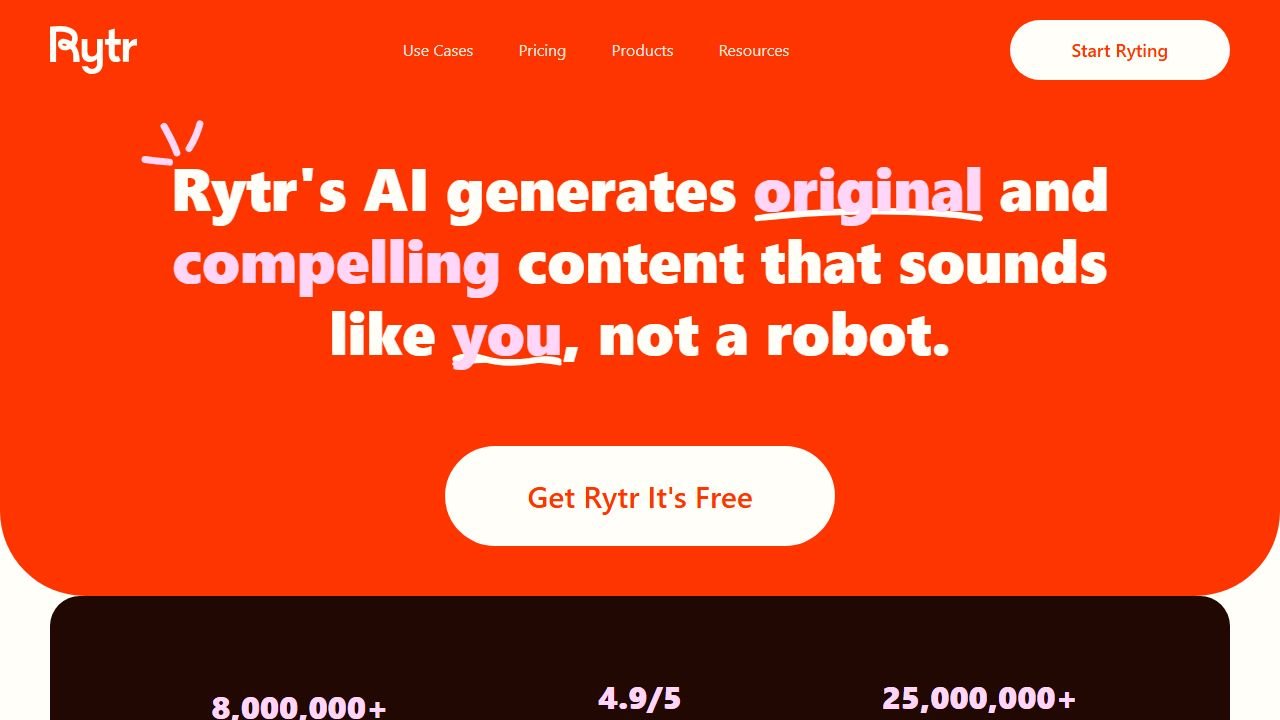 Rytr homepage in 2026