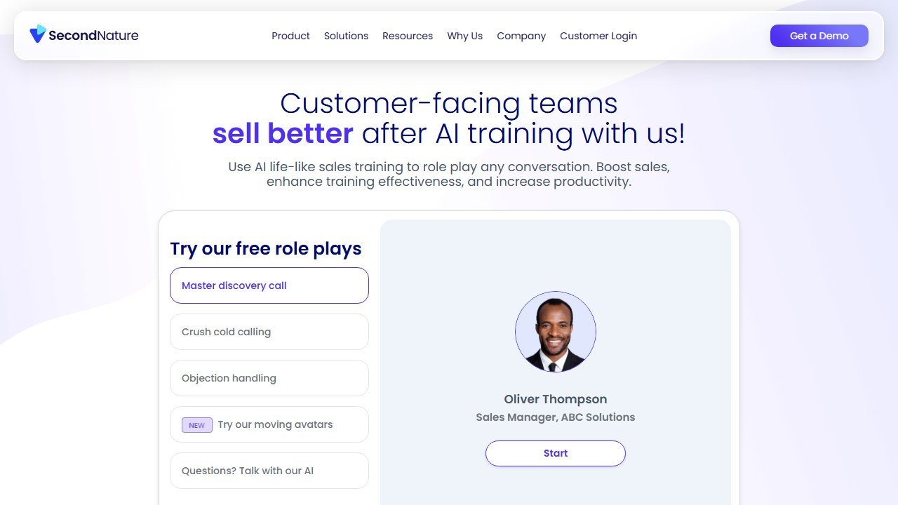 Second Nature homepage and interface