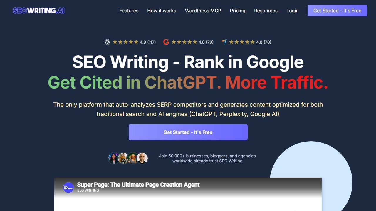 SEOWriting AI homepage in 2026