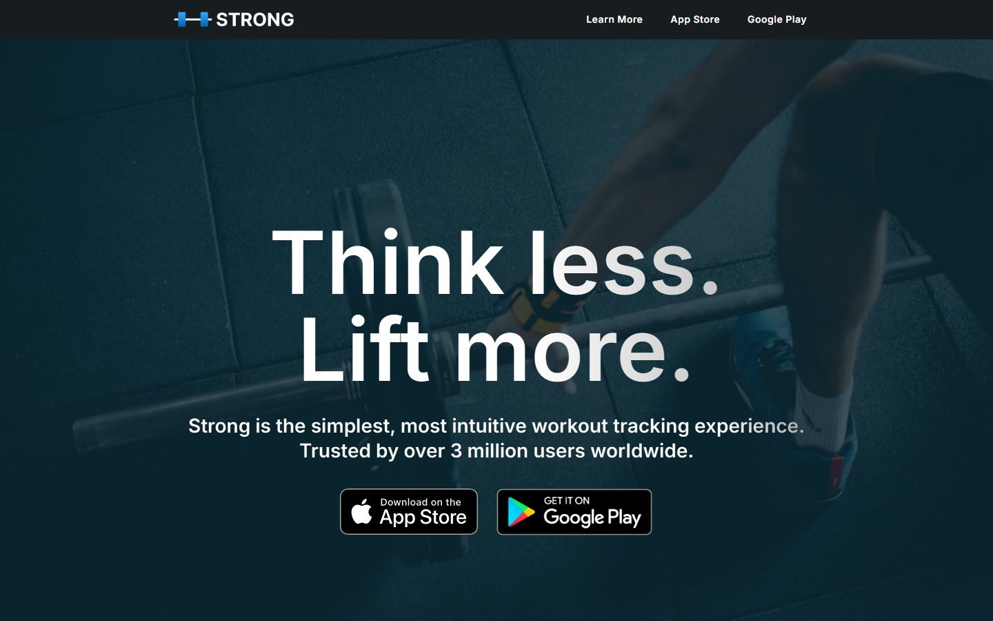 Strong app homepage screenshot - hevy vs strong app