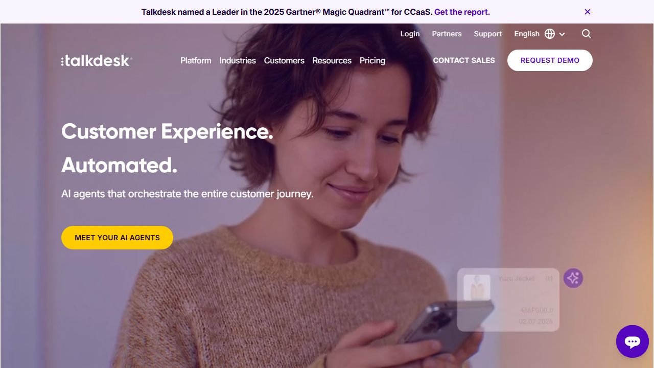 Talkdesk Copilot homepage in 2026