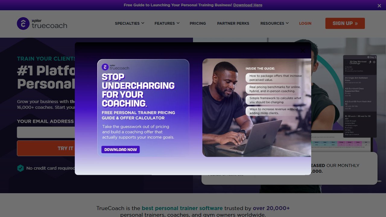 TrueCoach app interface 2026