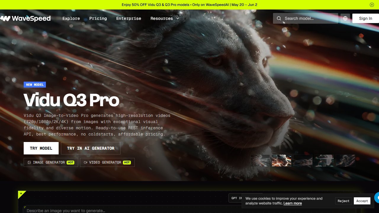 WaveSpeed face swap tool homepage, no-watermark free face swapping for photos