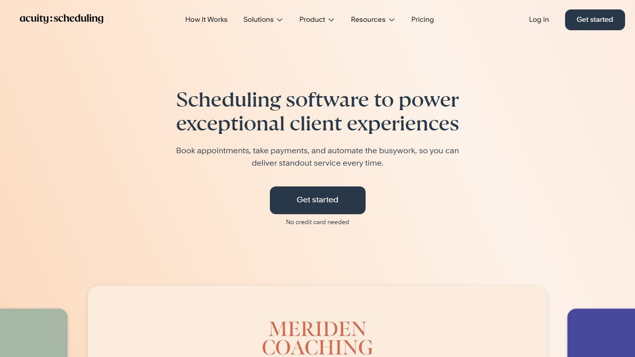 Acuity Scheduling homepage