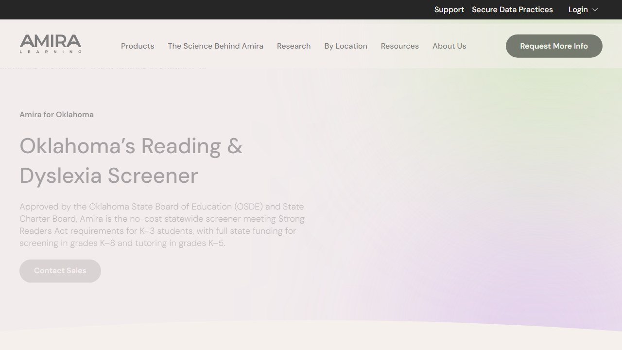 Amira Learning homepage