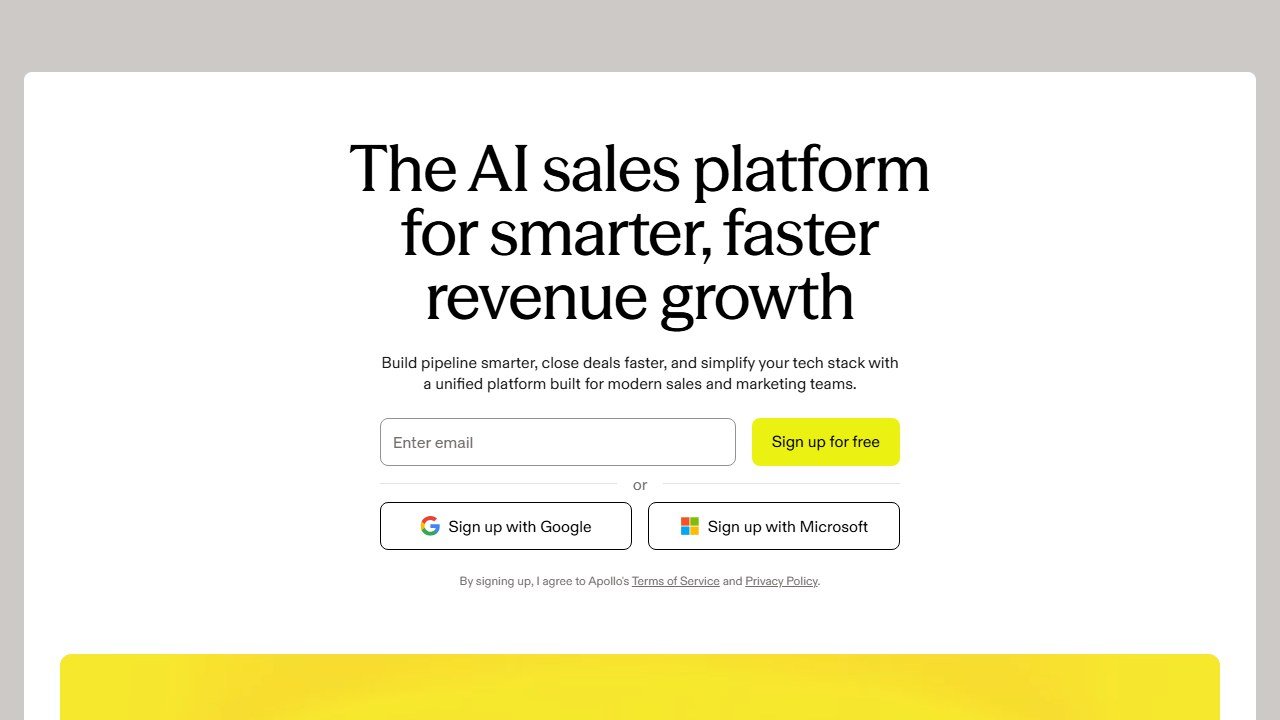 Apollo.io homepage