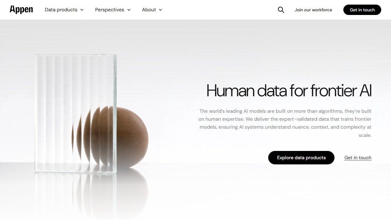 Appen training data homepage