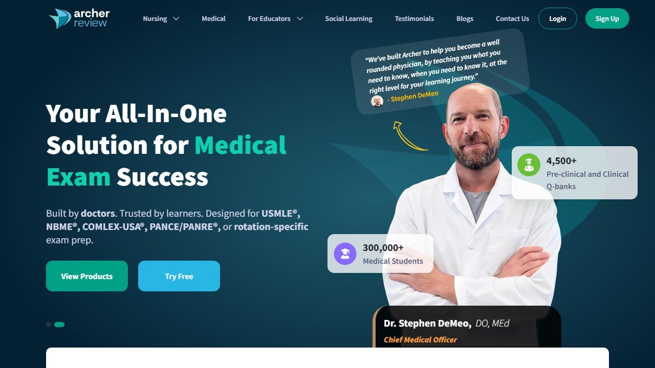 Archer Review homepage