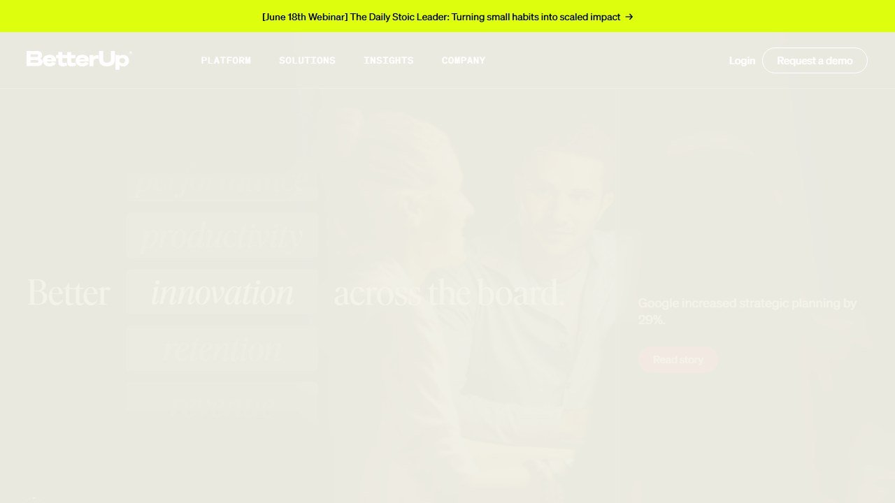 BetterUp coaching platform homepage