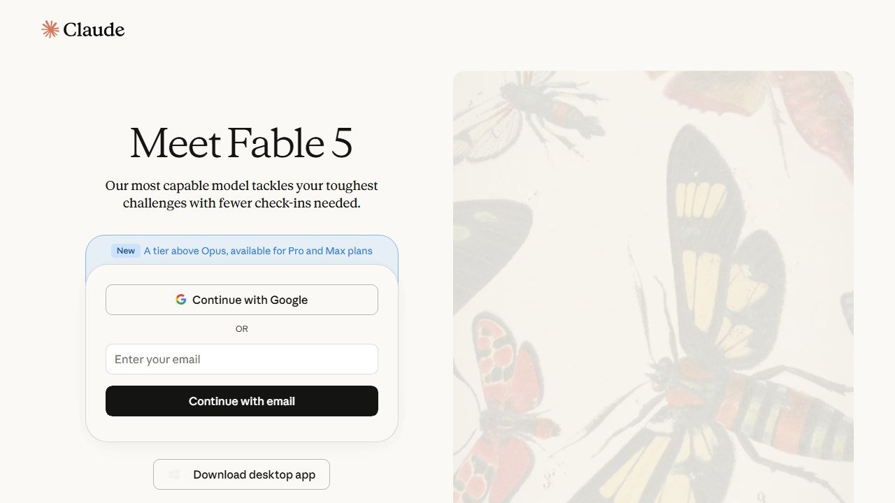 Claude AI homepage