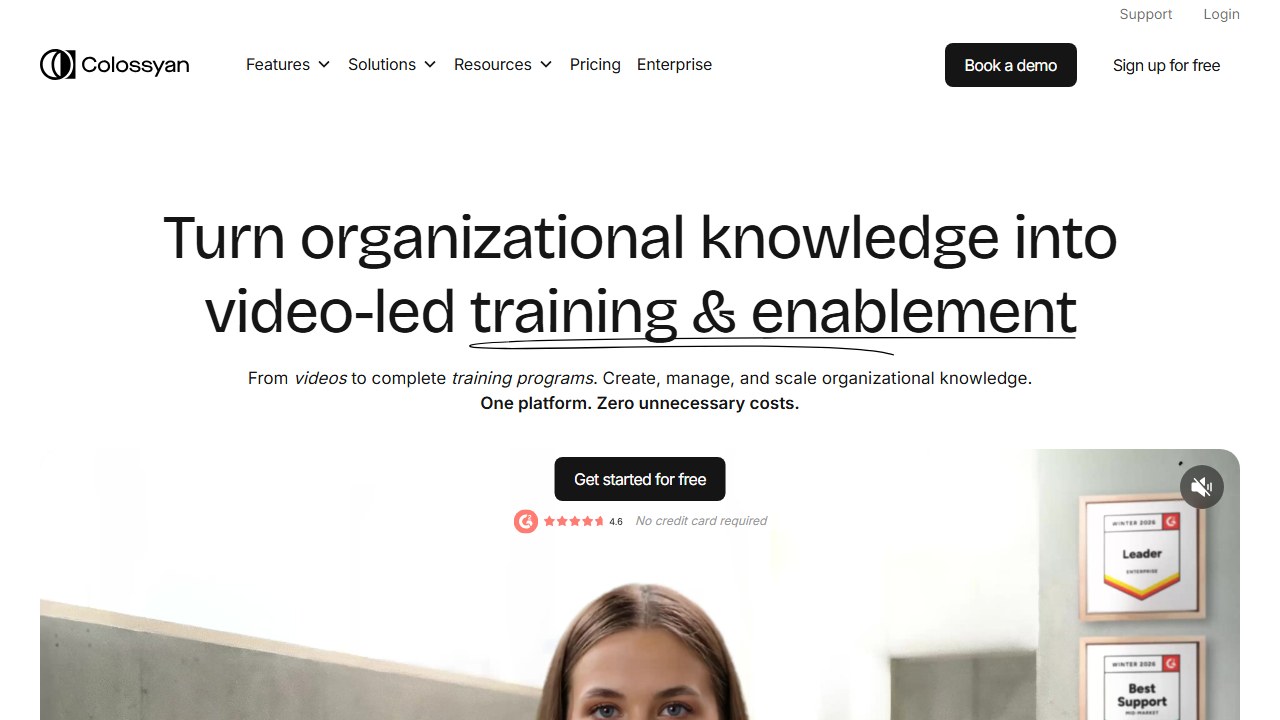 Colossyan AI training video platform homepage
