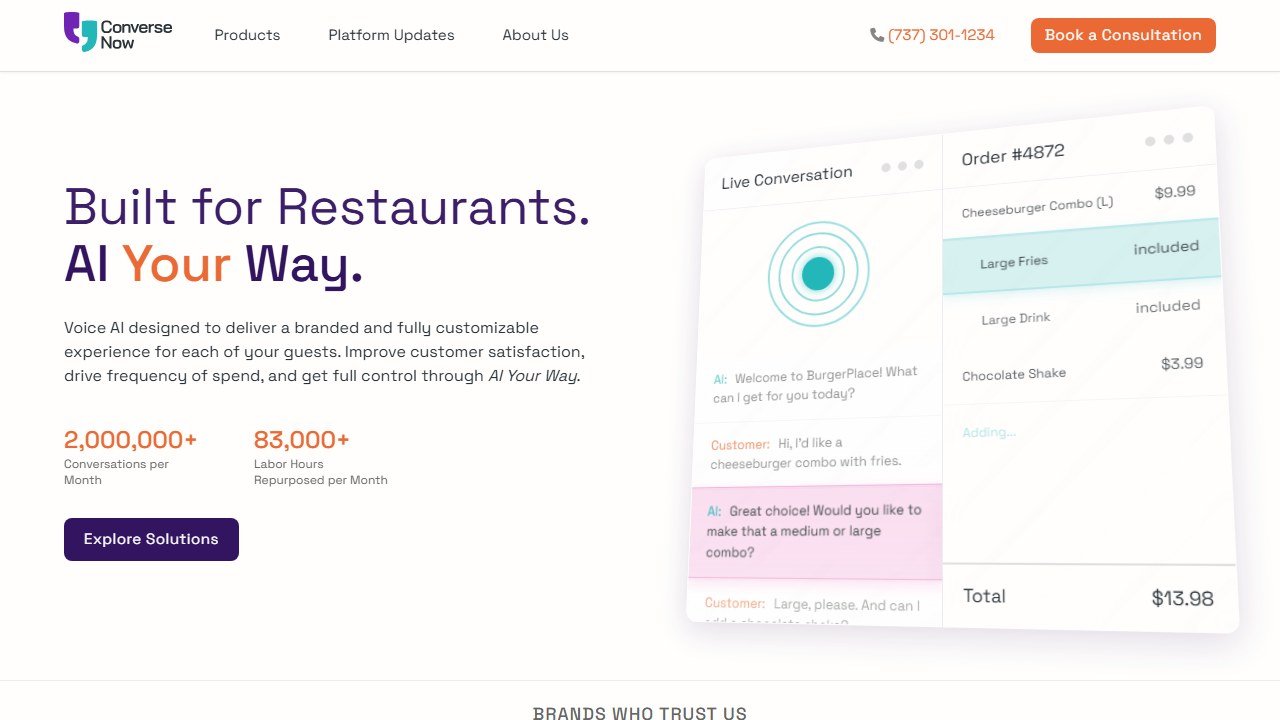 ConverseNow homepage