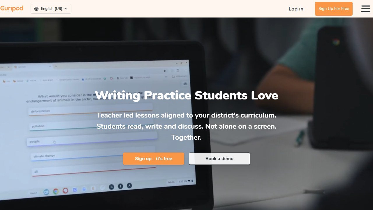 Curipod interactive AI lesson builder homepage interface